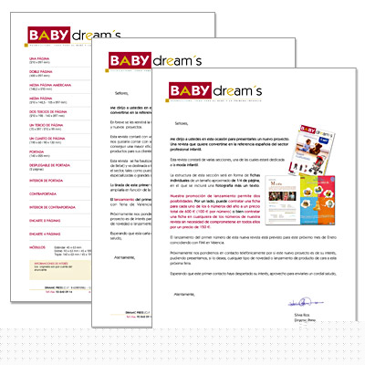 Folletos y Fichas para Babydreams