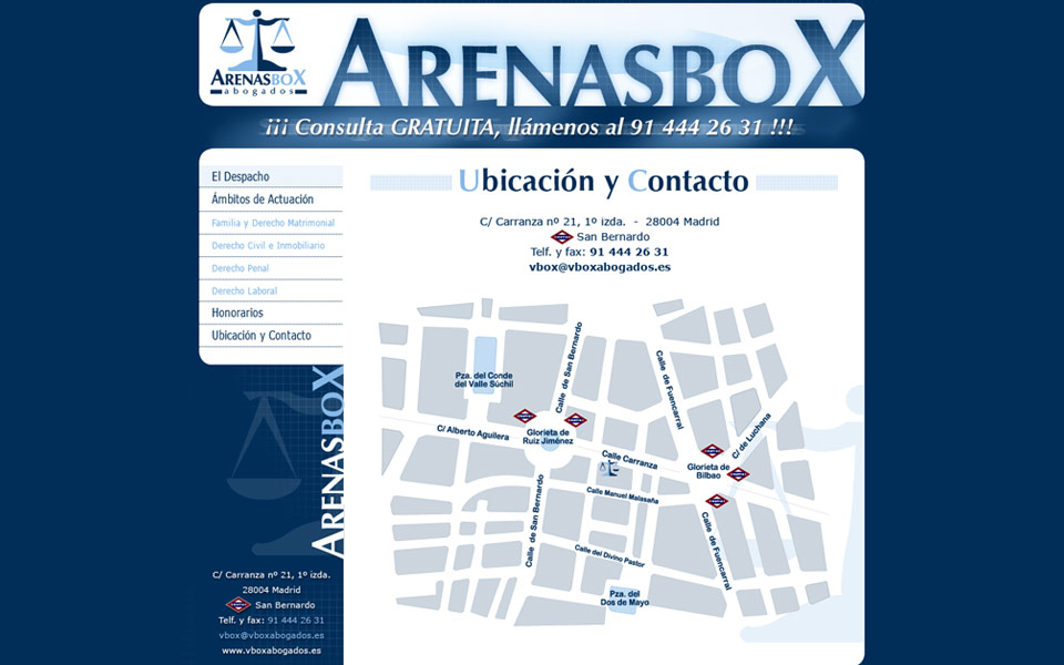 Diseo web Arenas Box