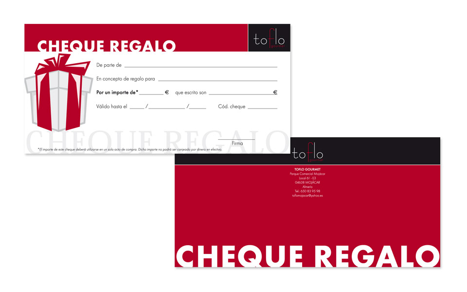 Cheque Regalo Toflo