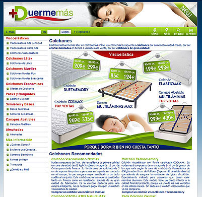 Diseño y programación de tienda online Duermemas