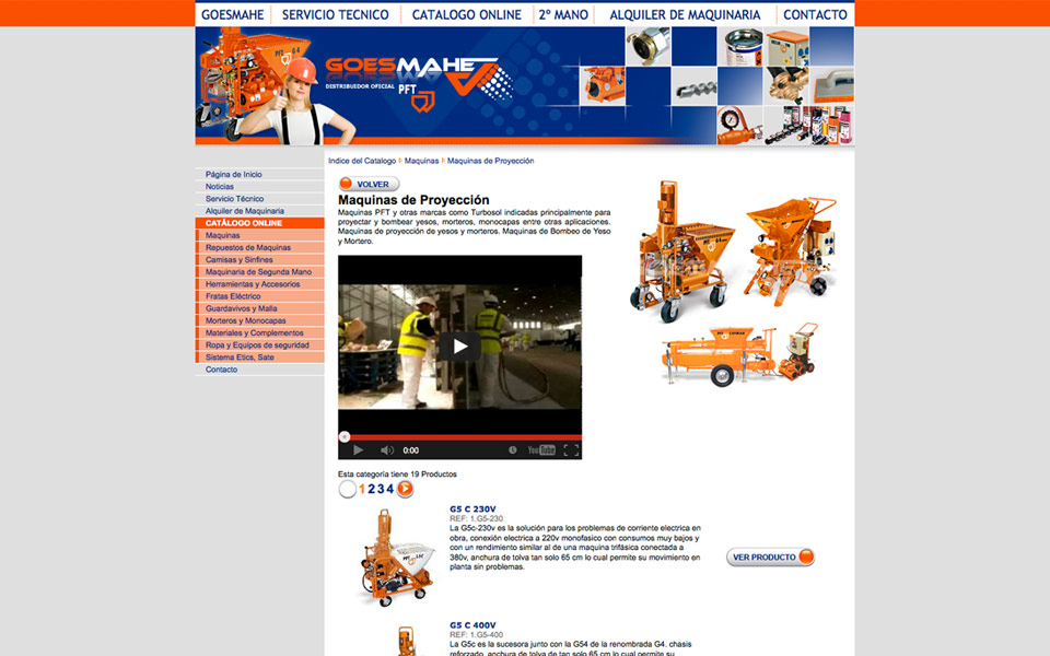 Diseño web de catálogo on-line Goesmahe