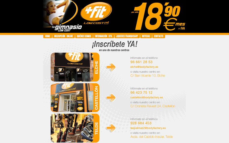 Web Gimnasio Low Cost