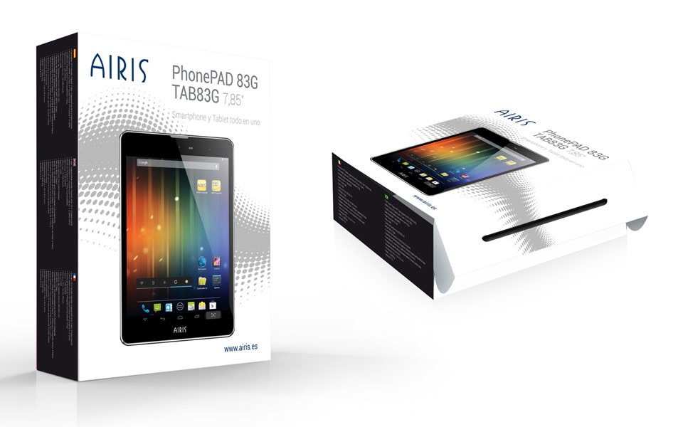 Diseño de packaging para móviles y tablets Airis