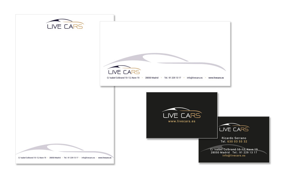 Diseo papelera - imagen corporativa Live Cars