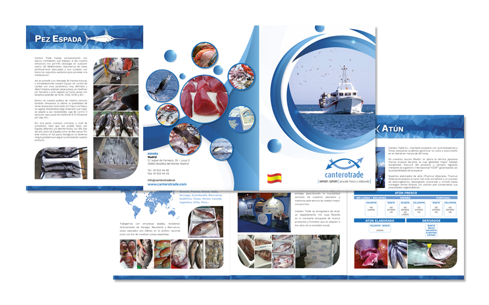 Diseo, maquetacin e impresin de trptico A4 Canterotrade