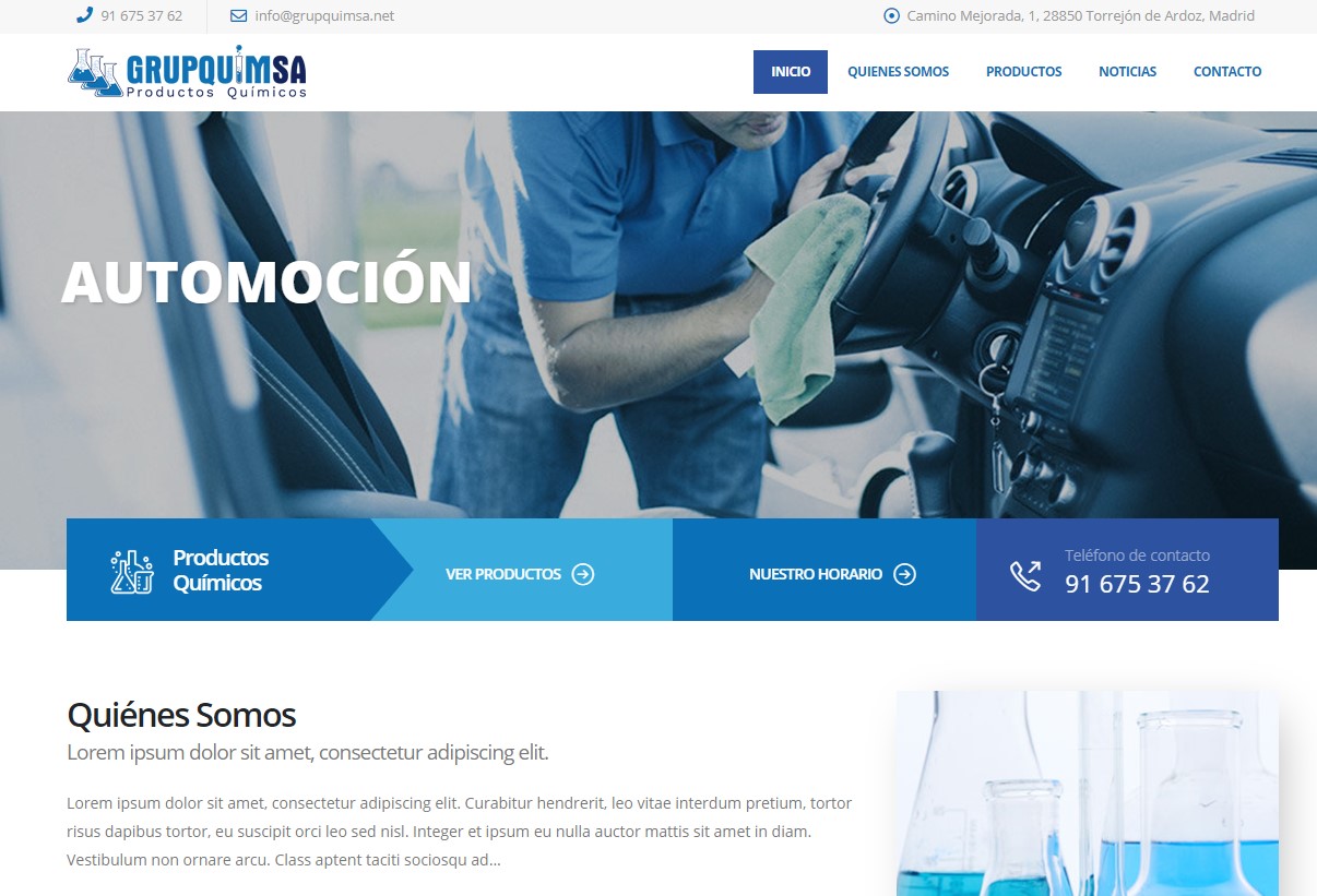 Diseo de web corporativa para GrupQuim s.a.