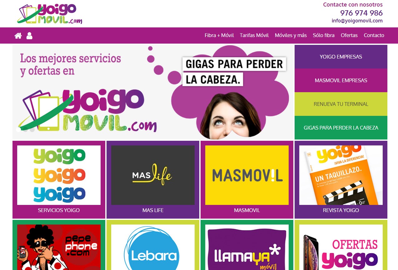 Creacin de pgina web Yoigo Movil .COM